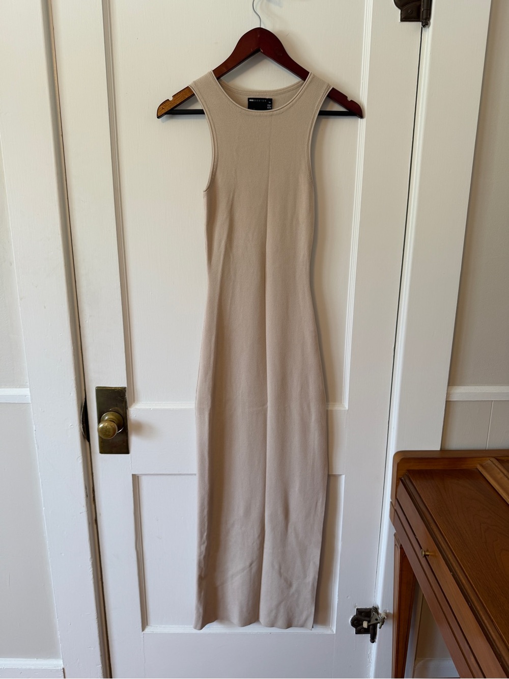 ASOS Beige Sleeveless Maxi Dress - Ribbed Tank Style